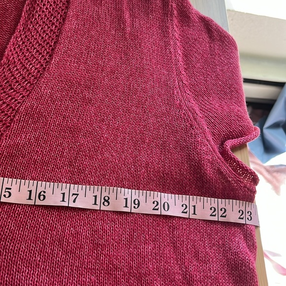 Eileen Fisher Women's 100% Linen V-Neck Tunic Short Sleeved Knit Top, Size XL - Picture 10 of 13